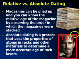 Relative vs. Absolute Dating