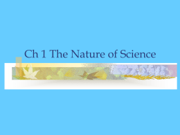 Ch 1 The Nature Of Science