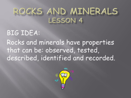 Rocks and Minerals Lesson 4