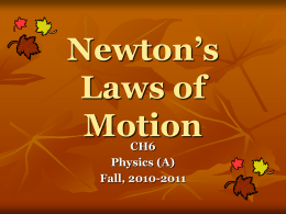 Newton’s Laws of Motion - Southgate Community School