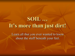 SOIL … It`s more than just dirt!