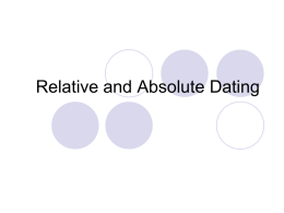 Relative and Absolute Dating 2013