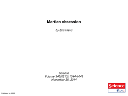 Martian obsession by Eric Hand Science Volume 346(6213):1044
