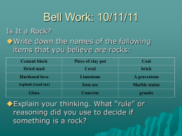 The Rock Cycle PPT