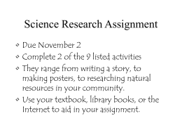 Science Research Assignment