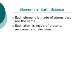 Elements in Earth Science