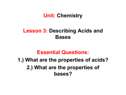 Lesson 3 Acids and Bases
