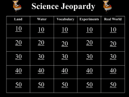 Land and Water Jeopardy