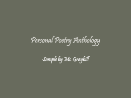 Personal Poetry Anthology