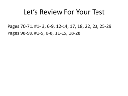Let`s Review For Your Test