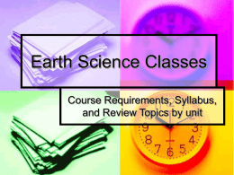 Earth Science Classes