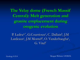 The Velay dome (French Massif Central): Melt generation and