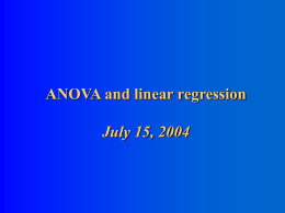 ANOVA and linear regression