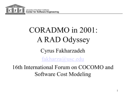CORADMO: A Software Cost Estimation Model for RAD Projects