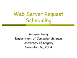 Web Server Request Scheduling