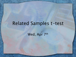 Related Samples t-test - Illinois State University Department of