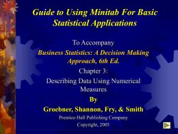 Guide to Using Minitab For Basic Statistical Applications