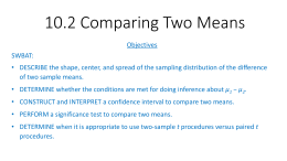 10.2 Comparing Two Means