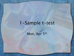 1-Sample t-test - Illinois State University Department of Psychology
