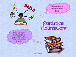 Statistics Coursework Guidelines