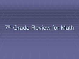 7th Grade Review for Math