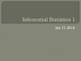 Concepts in Inferential Statistics I