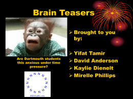 Brain Teasers - Mathematics Department : Welcome