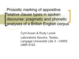 Prosodic marking of appositive relative clause types in