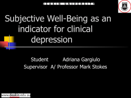 Subjective Well-Being as an indicator for clinical depression