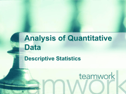 Analysis of Quantitative Data - UF College of Journalism