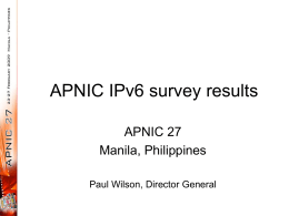 APNIC IPv6 survey result