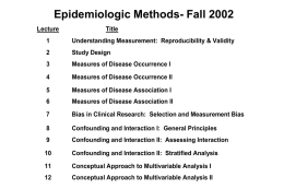 Epidemiologic Methods - SF Coordinating Center Study