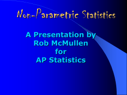 Non- Parametric Statistics - Rob McMullen (2006)
