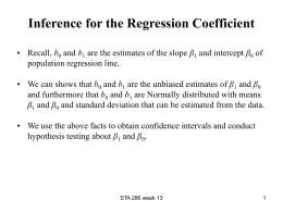 Inference for the Regression Coefficient