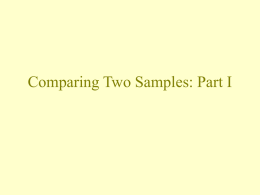 Comparing Two Samples - University of Hong Kong
