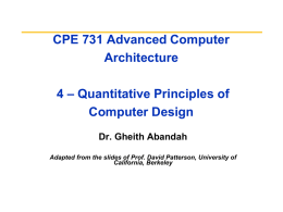 CPE 731 - 04 - Quantitative Principles of Computer Design