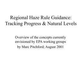 Regional Haze Rule Guidance: Tracking Progress & Natural