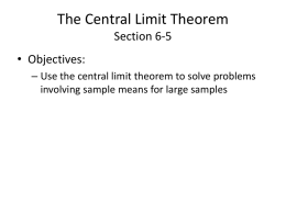 The Central Limit Theorem Section 6-5