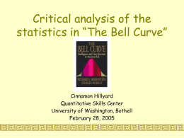 Critical analysis of the statistics in “The Bell Curve”