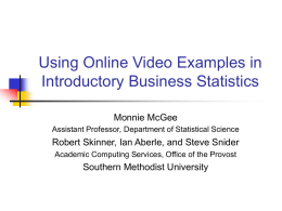 Using Online Video Examples in Introductory Statistics