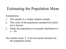 Estimating the Population Mean