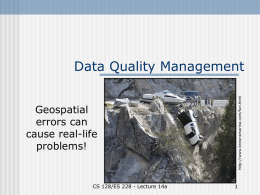 Errors and Data Quality Managment