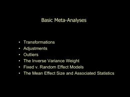 Basic Meta-Analyses Slide Show