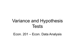 Variance and Hypothesis Tests