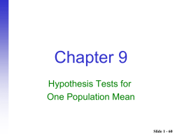 Hypothesis Testing - Weber State University