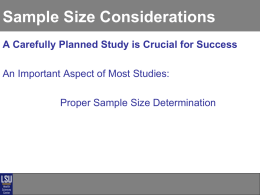 Sample Size Estimation - LSUHSC School of Public Health