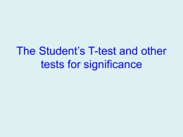 Tests for Significance