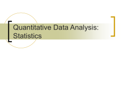 Quantitative Data Analysis