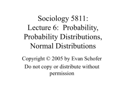 Class 5 Lecture: Probability and the Normal Curve