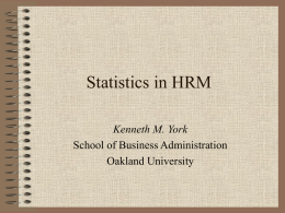 Statistics in HRM - School of Business Administration